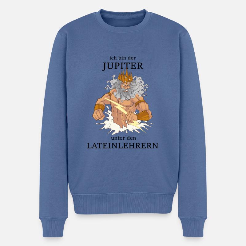 Jupiter unter den Lateinlehrern - Männer Premium Bio Pullover - Taubenblau