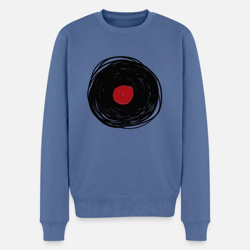 Plattensammer Vinyl Schallplatten LP Platte - Männer Premium Bio Pullover - Taubenblau