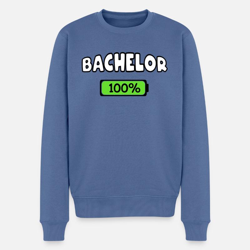 Bachelor 100% Diplôme - Pull Premium bio Homme - bleu pigeon