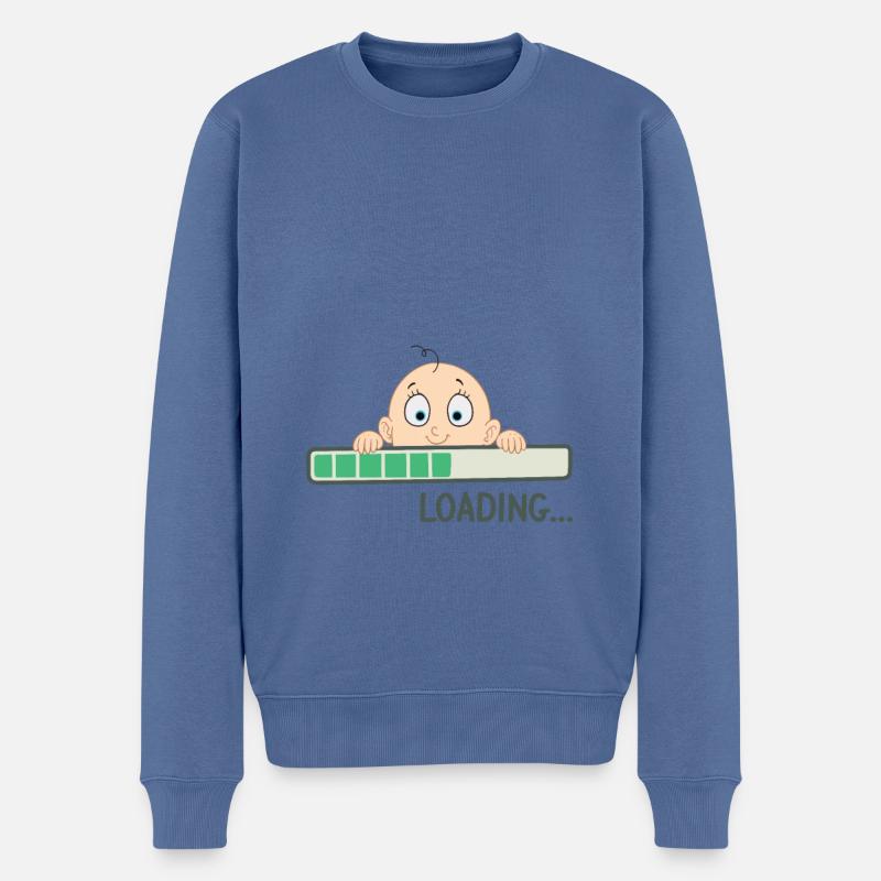 Loading Young pregnancy Expectant mother - Pull Premium bio Homme - bleu pigeon