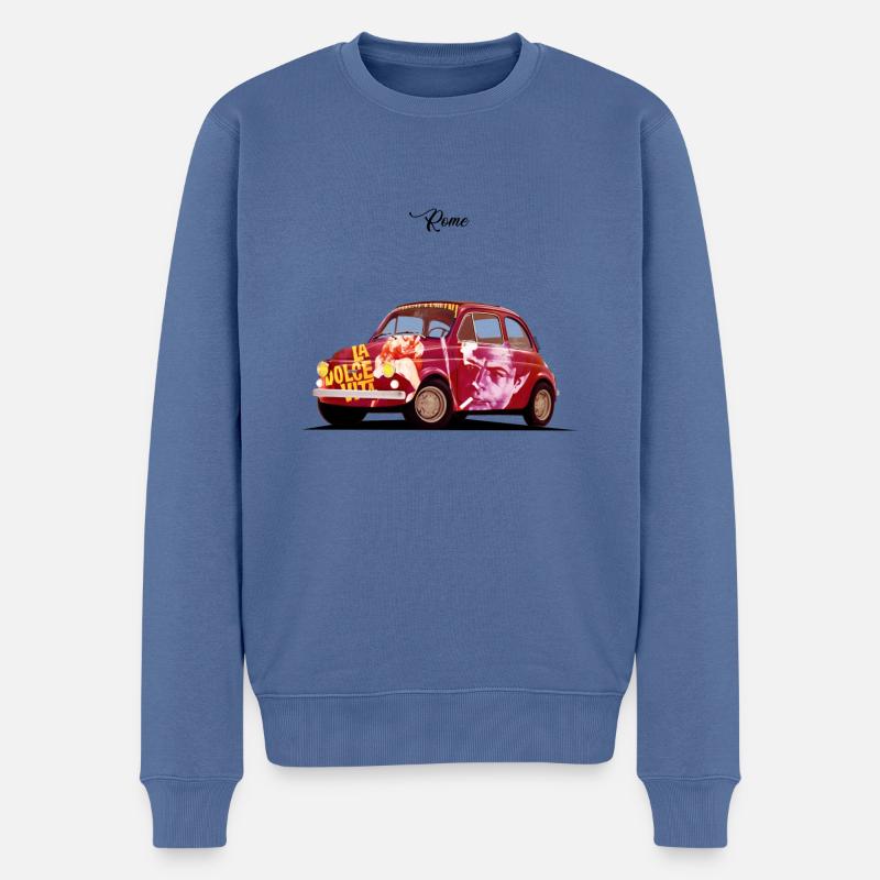 La Dolce Vita - Rome - Pull Premium bio Homme - bleu pigeon