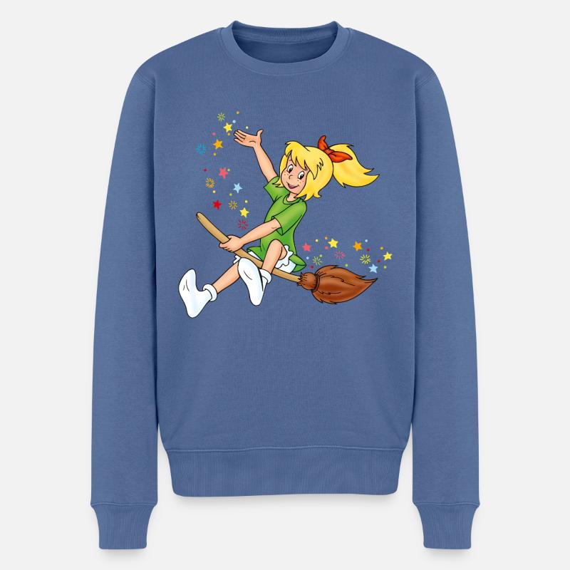 Bibi Blocksberg auf Kartoffelbrei Sternchen - Männer Premium Bio Pullover - Taubenblau
