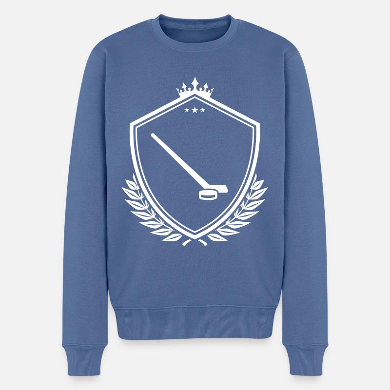 icehockey wappen - Männer Premium Bio Pullover - Taubenblau
