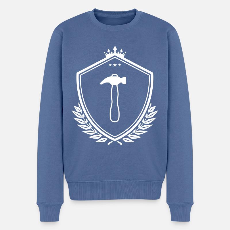 Bouclier marteau - Pull Premium bio Homme - bleu pigeon