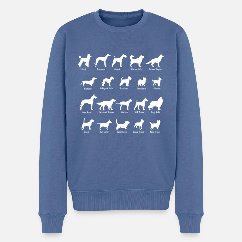 Noms de races de chiens - Pull Premium bio Homme - bleu pigeon