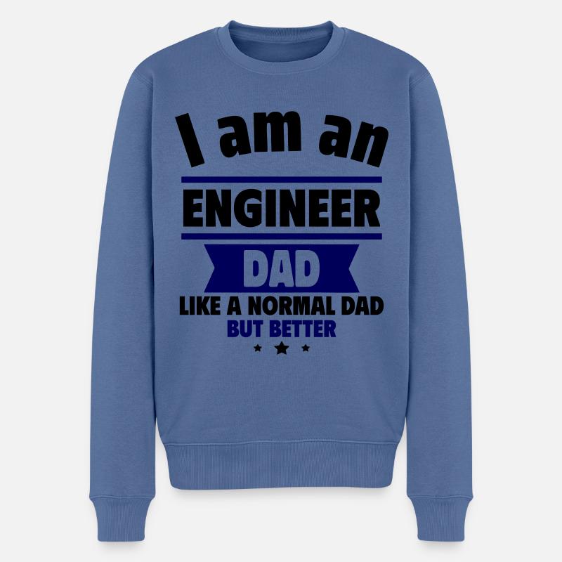 Dad Engineer, Father's Day Gift - Men's Premium Organic Jumper - stone blue
