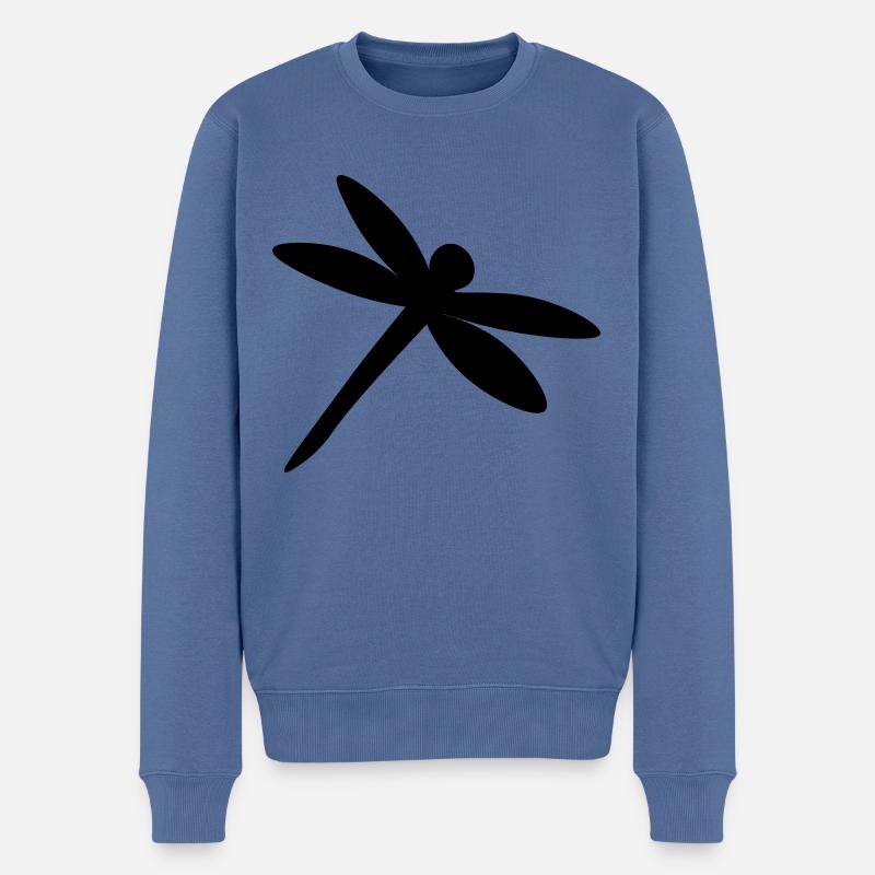 Libelle - dragon-fly - libellule - Männer Premium Bio Pullover - Taubenblau
