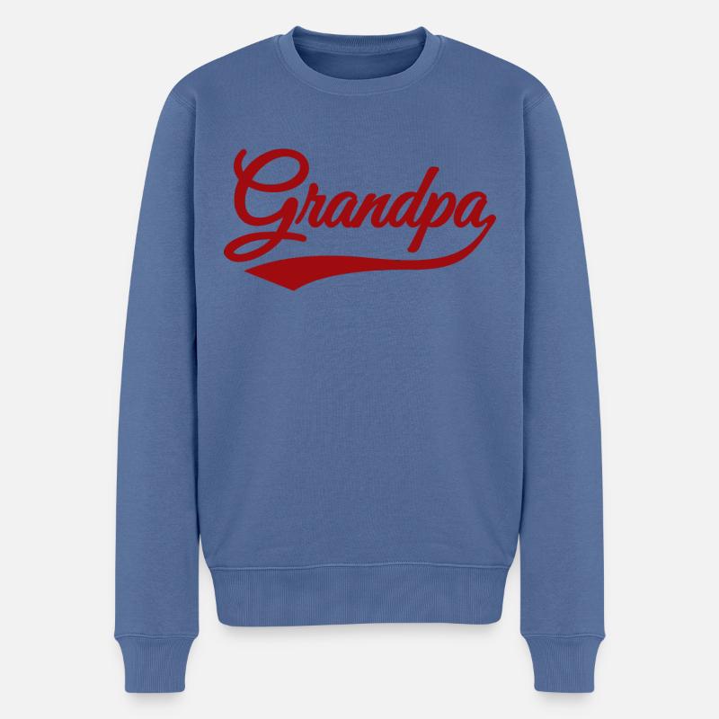 papi - Pull Premium bio Homme - bleu pigeon