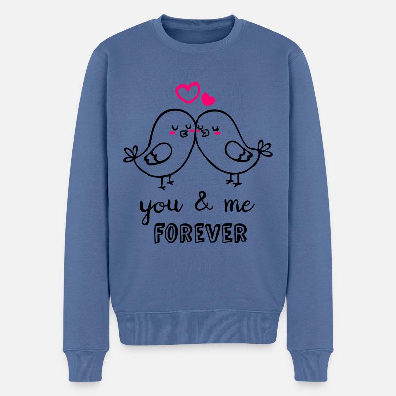Oiseaux d’amour - Pull Premium bio Homme - bleu pigeon