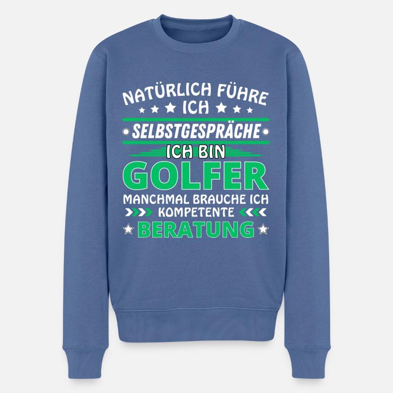 Ich führe Selbstgespräche - Golfer Edition - Männer Premium Bio Pullover - Taubenblau