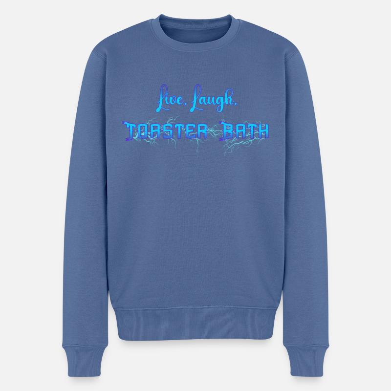 Live Laugh Toaster Bath - Pull Premium bio Homme - bleu pigeon