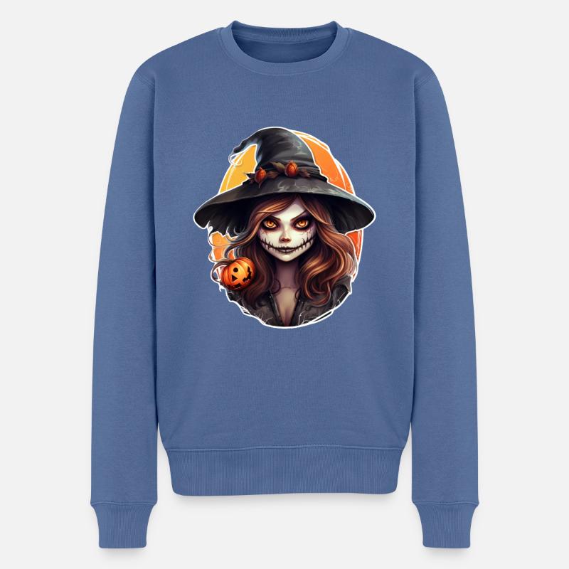 Hexe - Männer Premium Bio Pullover - Taubenblau