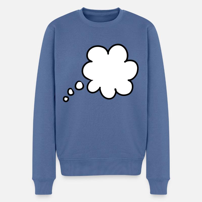 Denkblase Gedankenblase thought bubble - Männer Premium Bio Pullover - Taubenblau