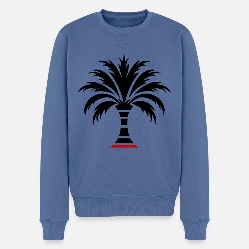 Palme Insel - Männer Premium Bio Pullover - Taubenblau