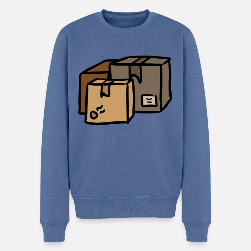 Pakete Post Versand Logistik - Männer Premium Bio Pullover - Taubenblau