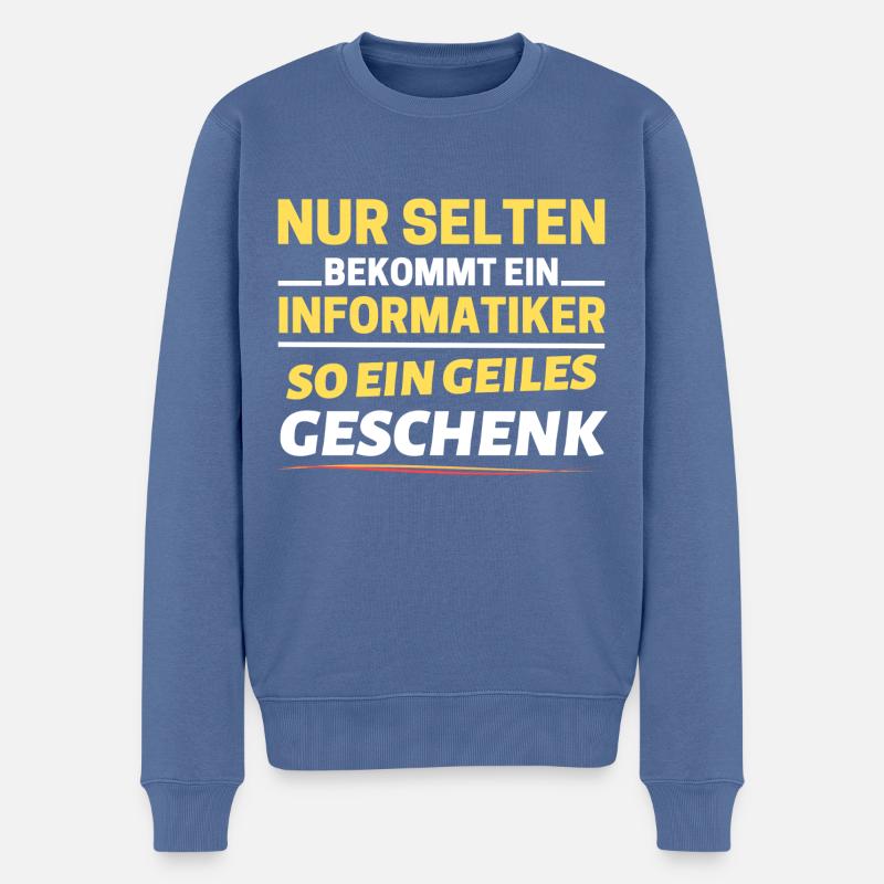 Selten bekommt ein Informatiker so ein Geschenk - Männer Premium Bio Pullover - Taubenblau