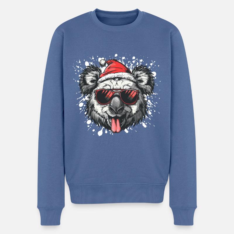 Koala Weihnachten Lustig - Männer Premium Bio Pullover - Taubenblau