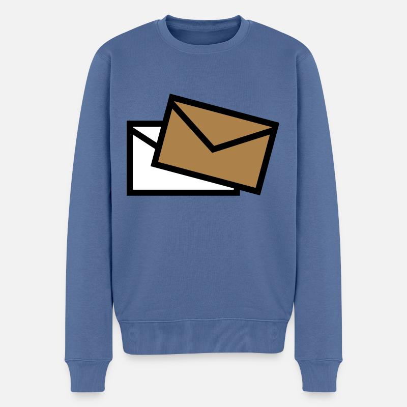 Post - Mail - poste / Brief - letter - lettre - Männer Premium Bio Pullover - Taubenblau