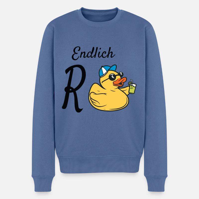 Ruhestand Rente Rentner Geschenk Endlich R-Ente - Männer Premium Bio Pullover - Taubenblau