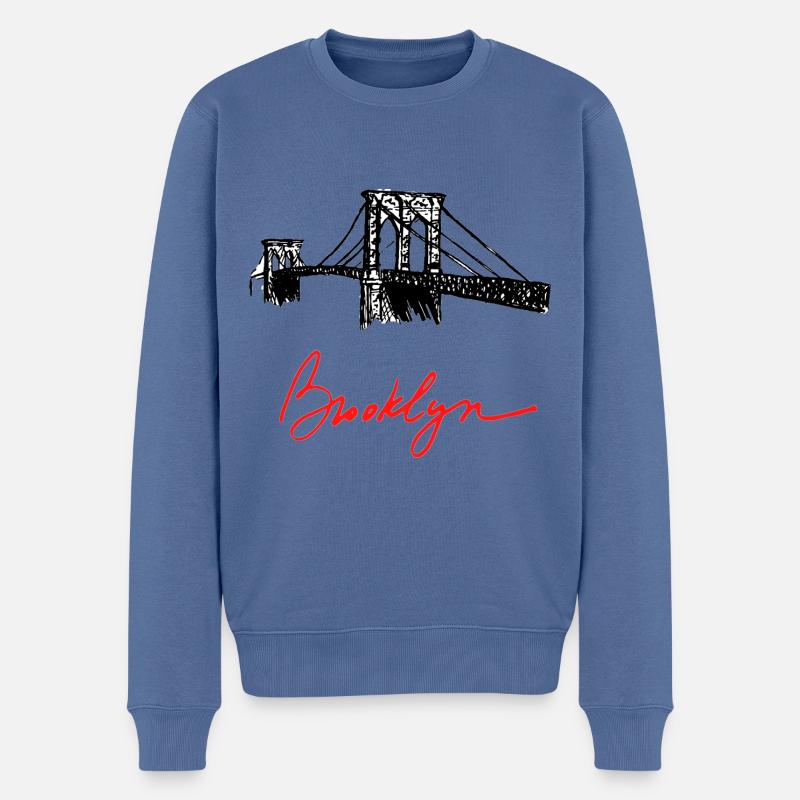 Brooklyn - Pull Premium bio Homme - bleu pigeon