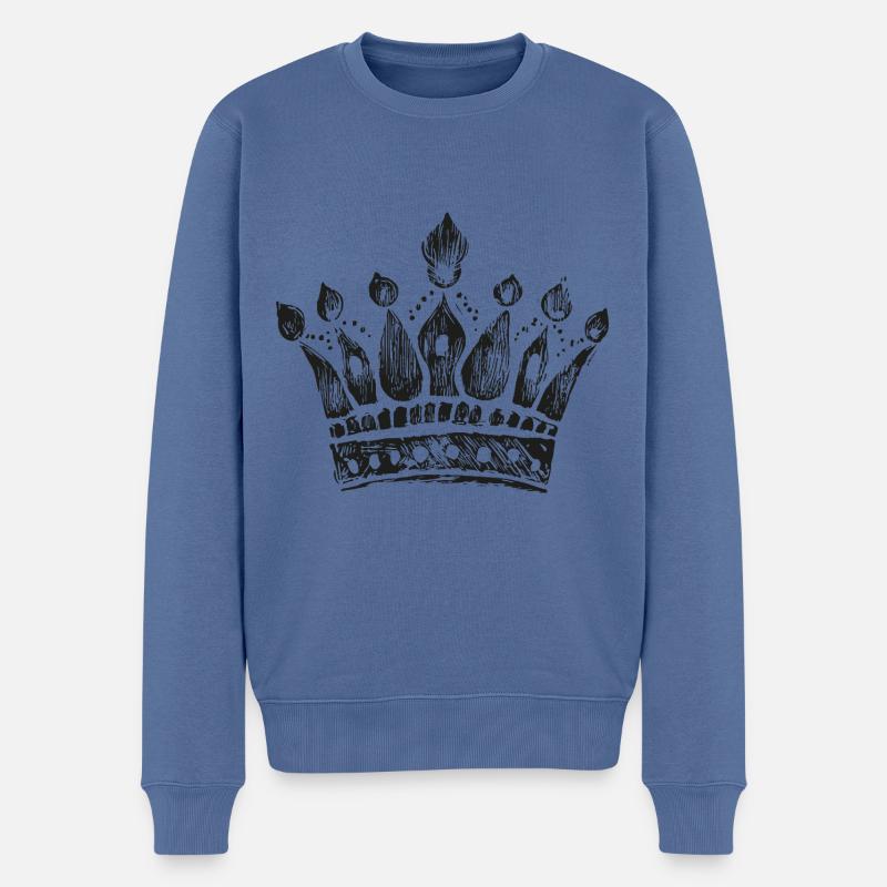 Symbole de la Couronne Royal - Pull Premium bio Homme - bleu pigeon