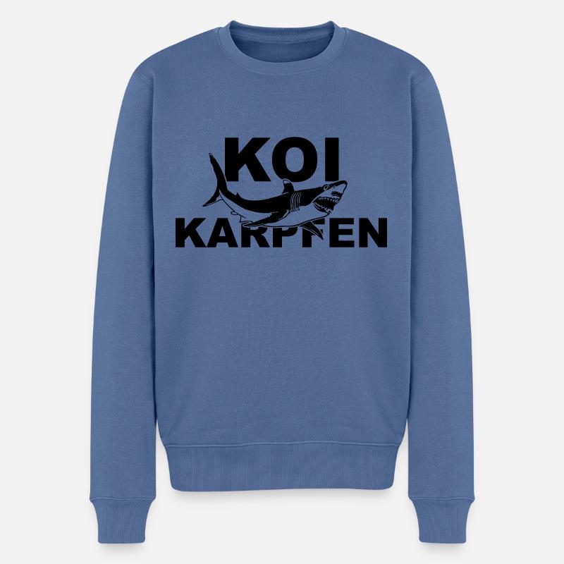 Koi Karpfen - schwäbischer Spruch - Männer Premium Bio Pullover - Taubenblau