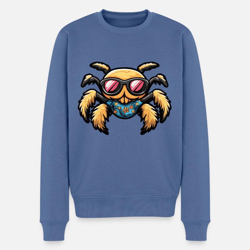 Tarantula Comic Cool Sommer - Männer Premium Bio Pullover - Taubenblau