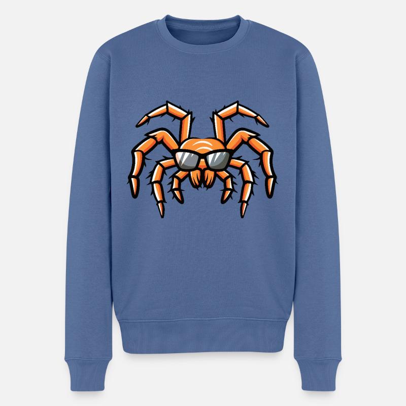 Araignée Tarentule Bande dessinée cool - Pull Premium bio Homme - bleu pigeon