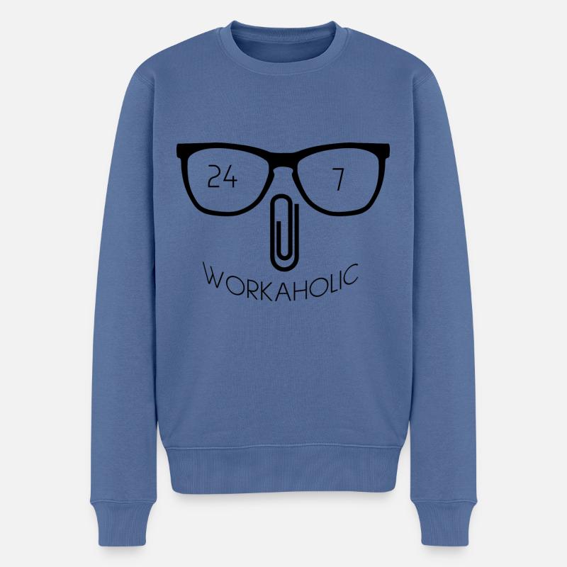 Workaholic 24/7 Nerd Trombone - Pull Premium bio Homme - bleu pigeon