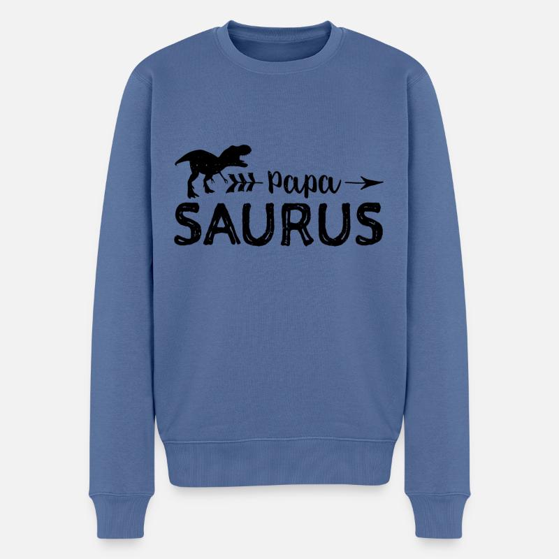 Papa Saurus - père - Pull Premium bio Homme - bleu pigeon