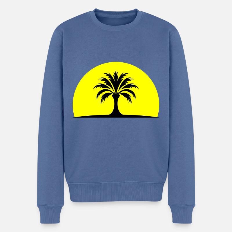 Île Sun Palm - Pull Premium bio Homme - bleu pigeon