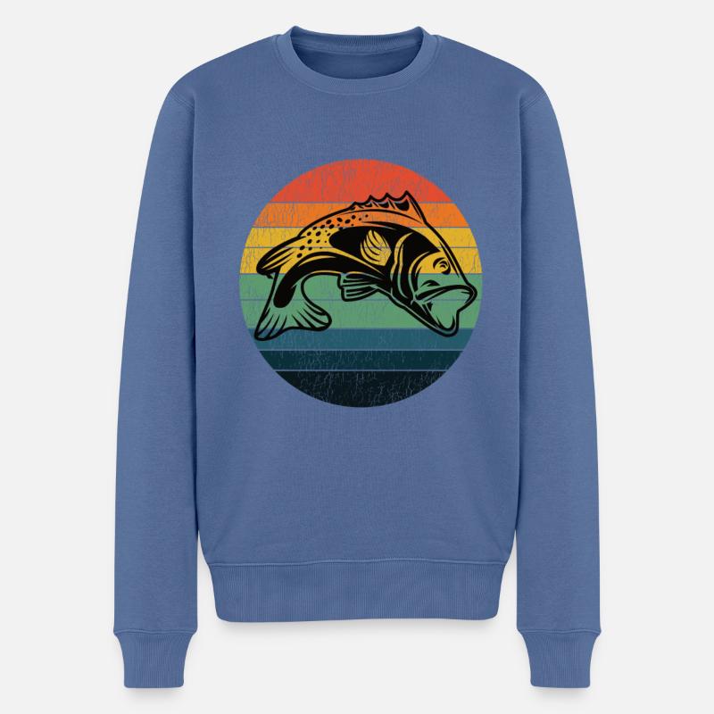 pêche poisson prédateur poisson week-end - Pull Premium bio Homme - bleu pigeon
