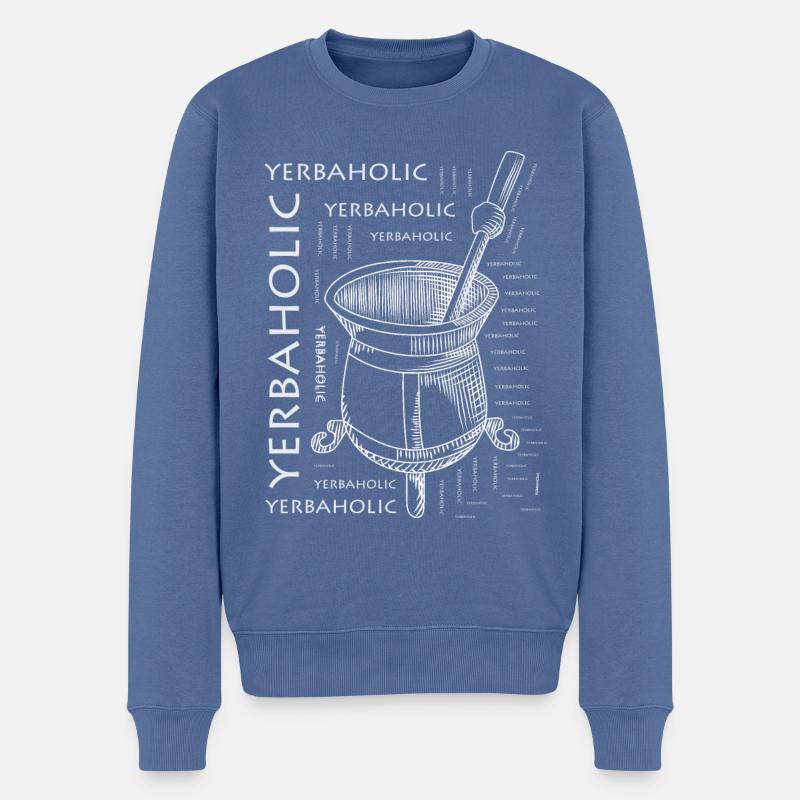 Yerba mate - Männer Premium Bio Pullover - Taubenblau