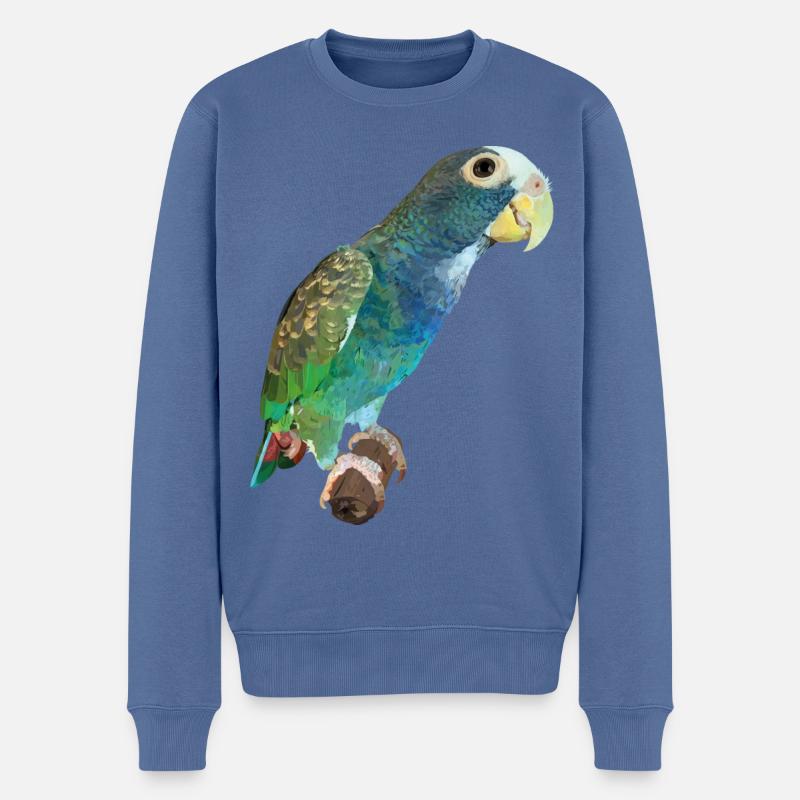 Papagei Senile - Männer Premium Bio Pullover - Taubenblau