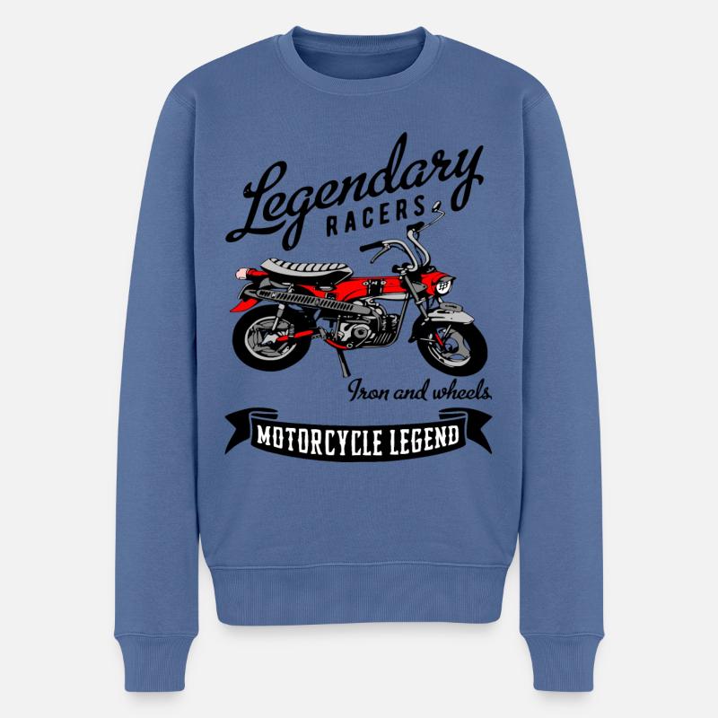 Cult Mobylette Mokick Mobylette Dax - Pull Premium bio Homme - bleu pigeon