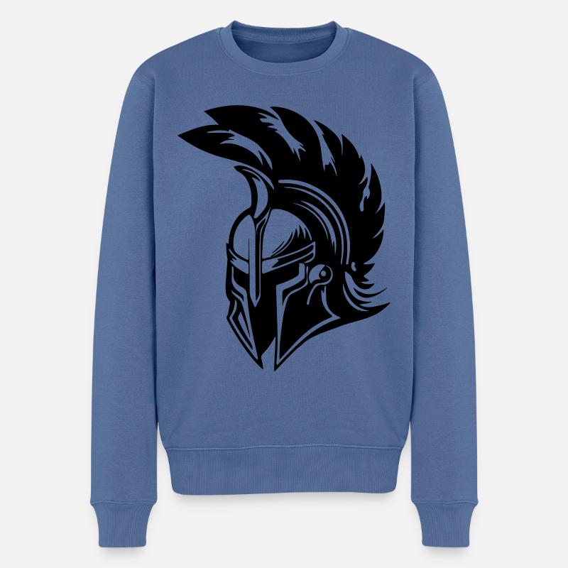 Spartaner Helm Gladiator Symbol - Männer Premium Bio Pullover - Taubenblau