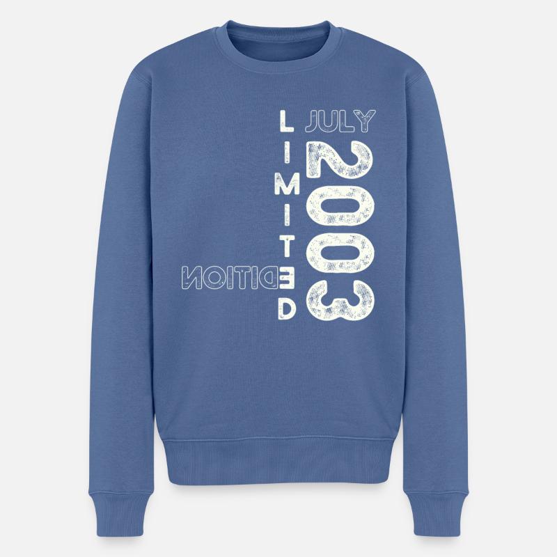20. Geburtstag Mann Original Juli Jahrgang 2003 - Männer Premium Bio Pullover - Taubenblau