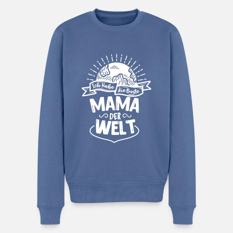 Beste Mama der Welt Mutter Geschenkideen Muttertag - Männer Premium Bio Pullover - Taubenblau