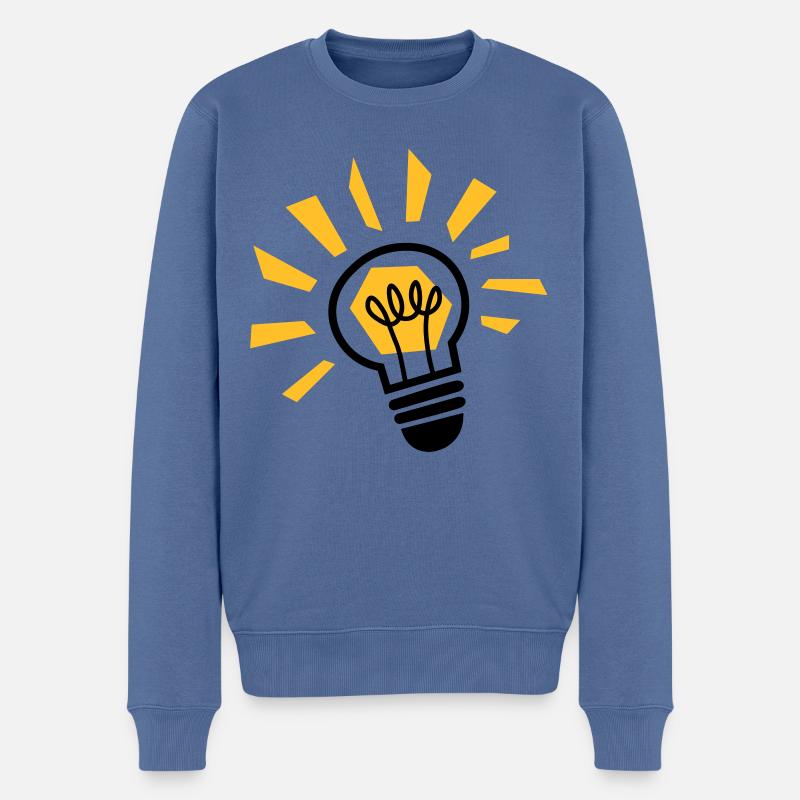 Ampoule - ampoule - ampoule - lampe - lumière - Pull Premium bio Homme - bleu pigeon