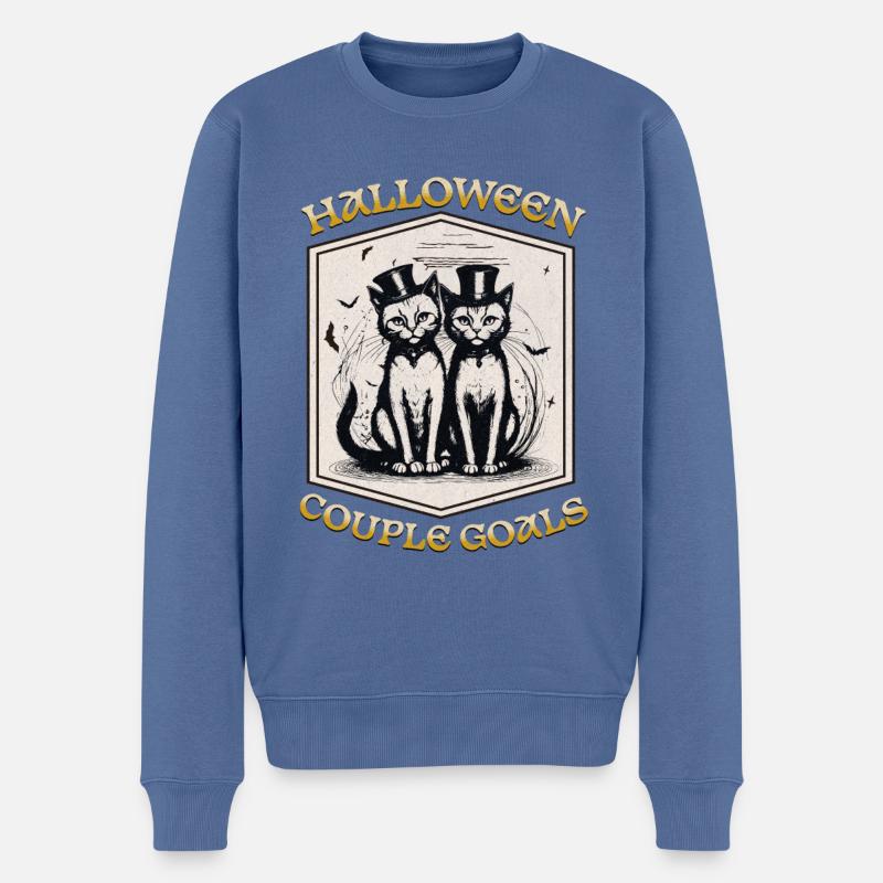 Objectifs de couple d’Halloween - Pull Premium bio Homme - bleu pigeon