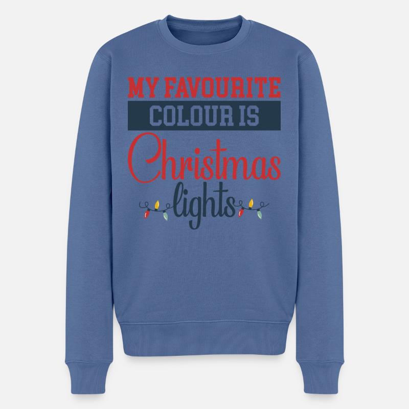 Weihnachtsdesign mit Lichtern - Männer Premium Bio Pullover - Taubenblau