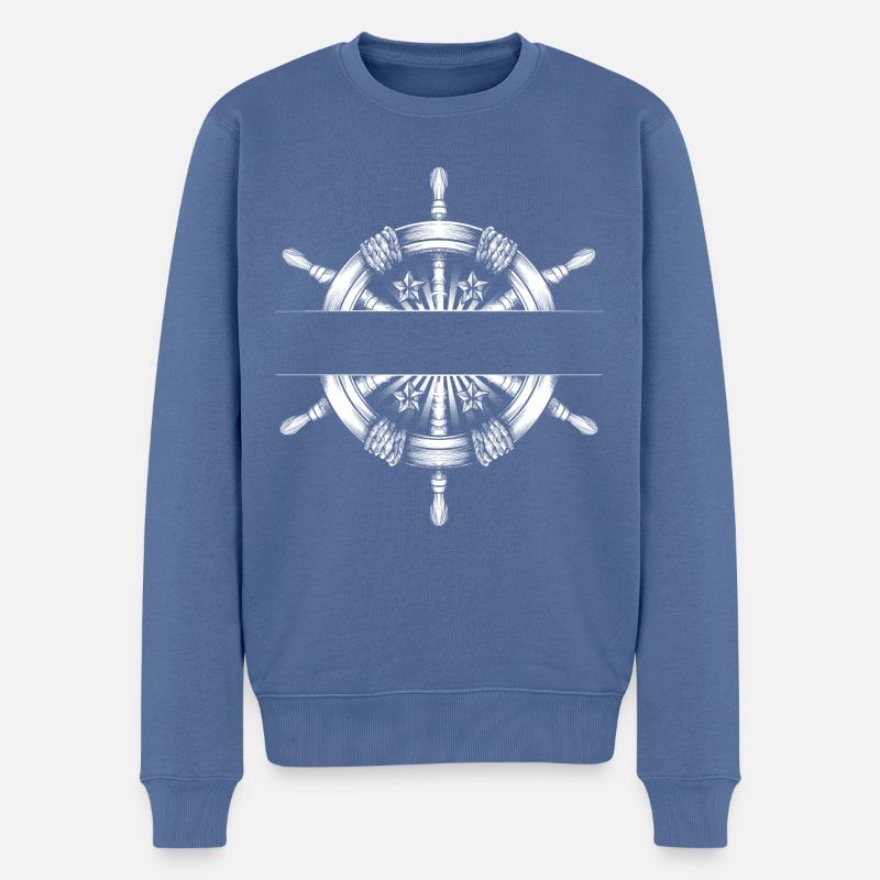 Steurrad Abzeichen - Männer Premium Bio Pullover - Taubenblau