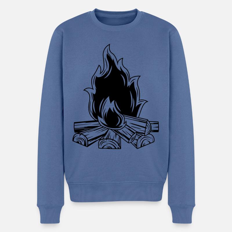lagerfeuer flamme symbol - Männer Premium Bio Pullover - Taubenblau