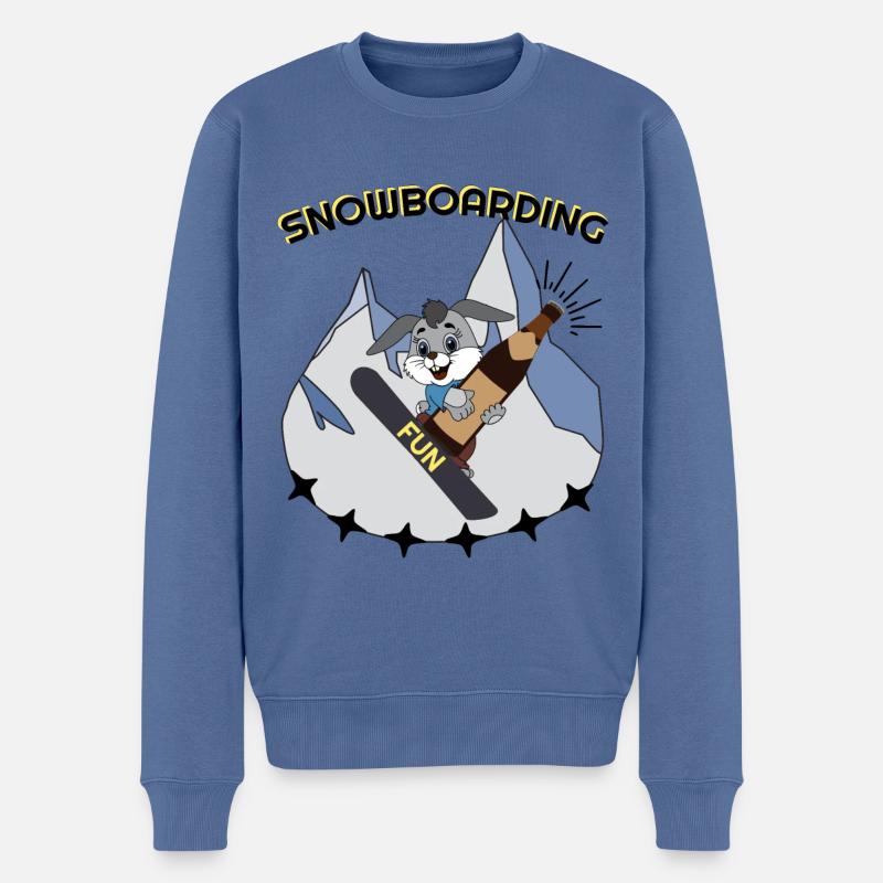 Snowboarding, Snowboarder, Apres- Ski, Party - Männer Premium Bio Pullover - Taubenblau