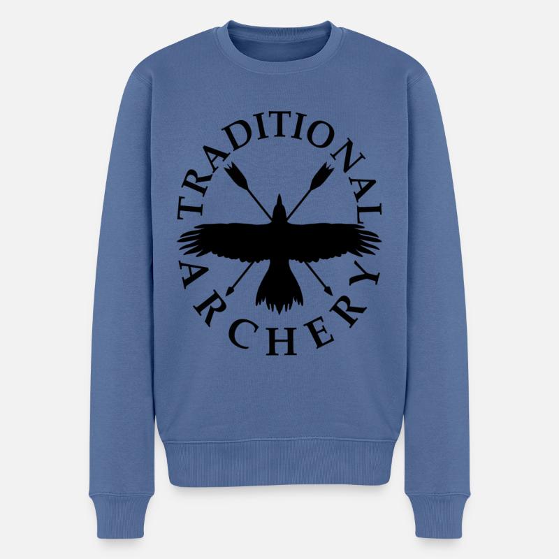 Traditionielles Bogenschießen Bogenschütze Jagd - Männer Premium Bio Pullover - Taubenblau