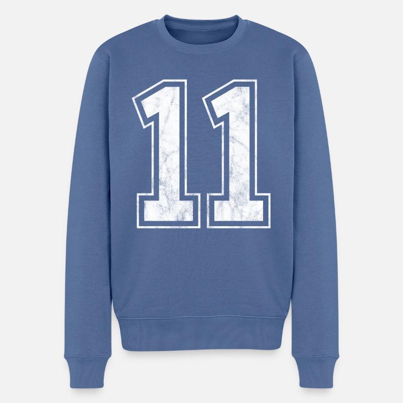 Numéro 11 - Pull Premium bio Homme - bleu pigeon