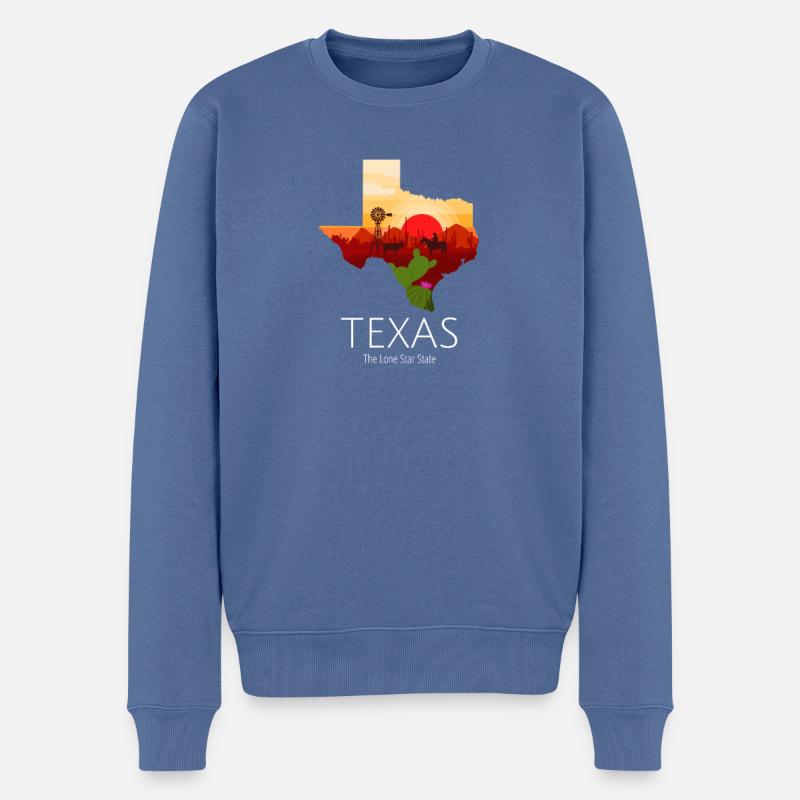 Texas Proud State Motto The Lone Star State - Pull Premium bio Homme - bleu pigeon
