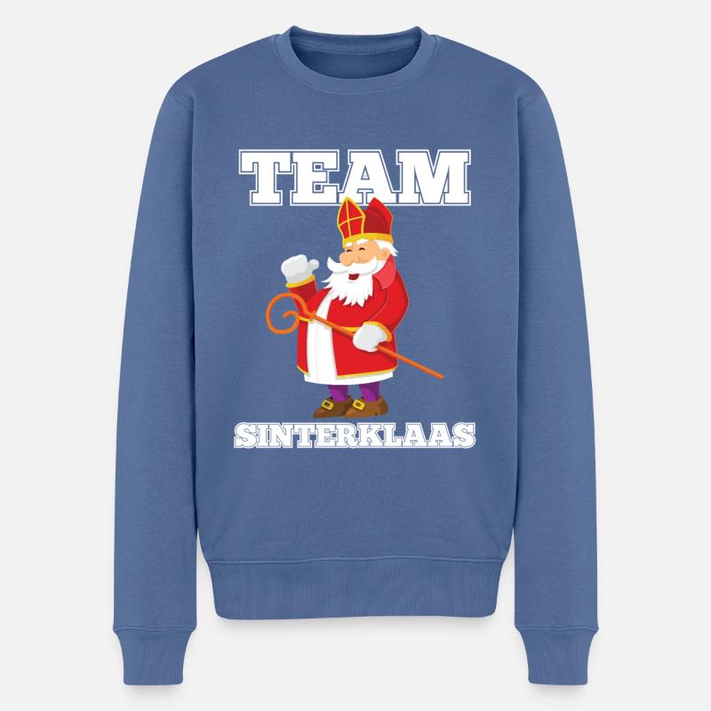 Graphique de l'équipe de Noël hollandaise de Sinterklaas - Pull Premium bio Homme - bleu pigeon