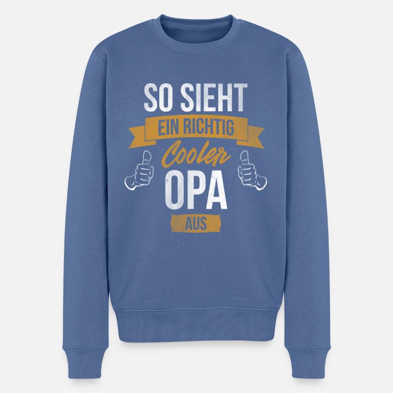 So sieht ein cooler Opa aus Richtig Cooler Opa Opi - Männer Premium Bio Pullover - Taubenblau
