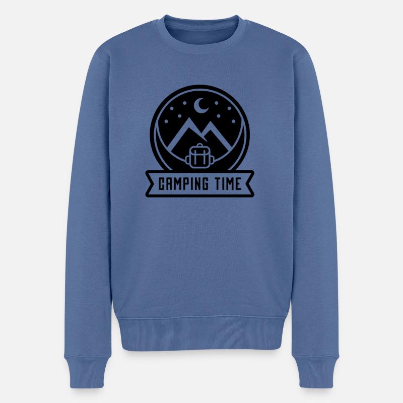 Temps de camping - Pull Premium bio Homme - bleu pigeon
